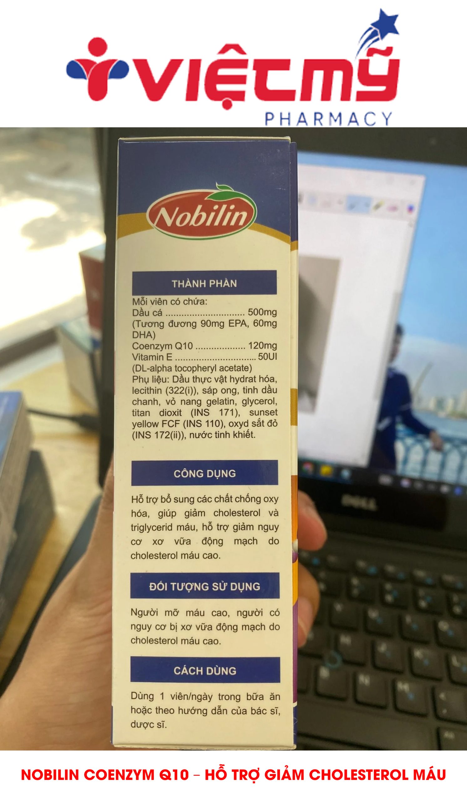 NOBILIN (hộp 30 viên) Coenzym Q10 hỗ trợ giảm Cholesterol máu