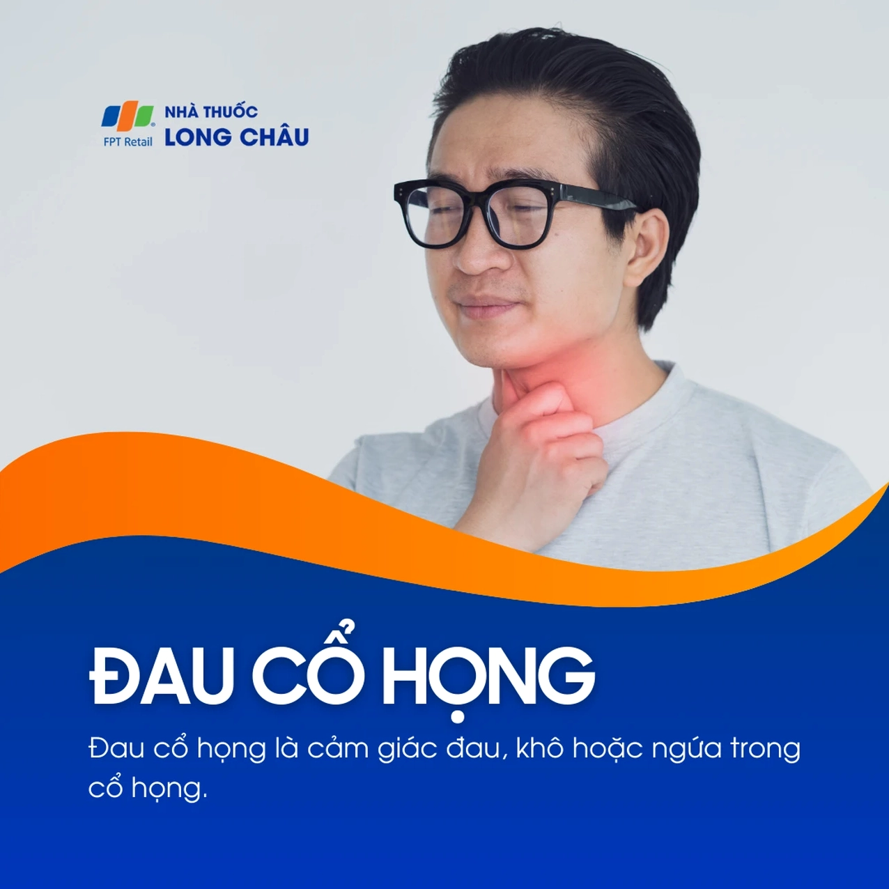 Hình ảnh mô tả cảm giác đau, khô và ngứa rát trong cổ họng