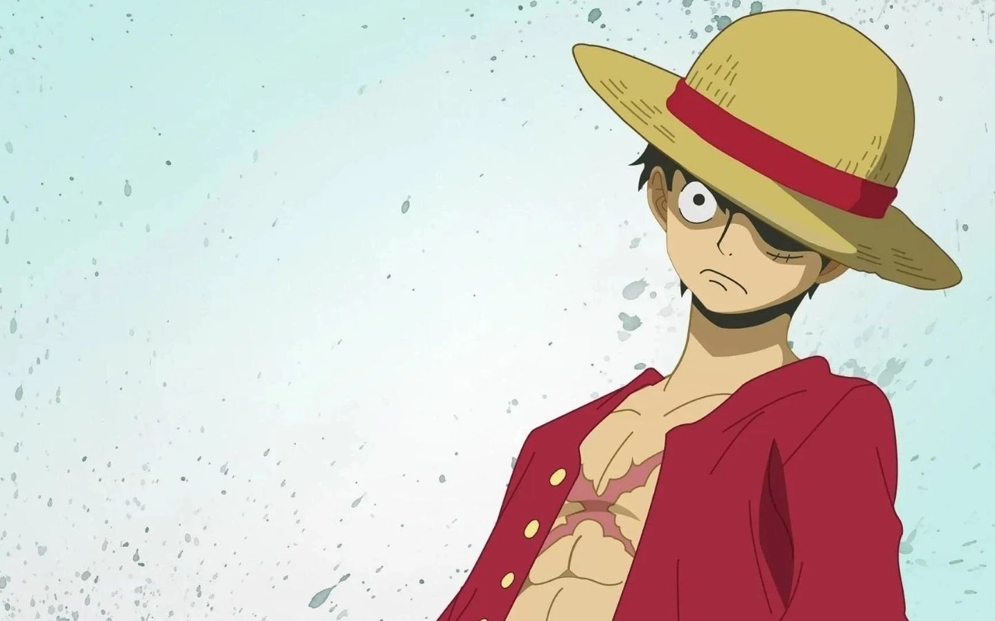 Hình nền anime luffy nghiêm túc trong trận chiến với ánh mắt đầy quyết tâm và những vệt sáng năng lượng bao quanh, thể hiện sức mạnh của Vua Hải Tặc tương lai.