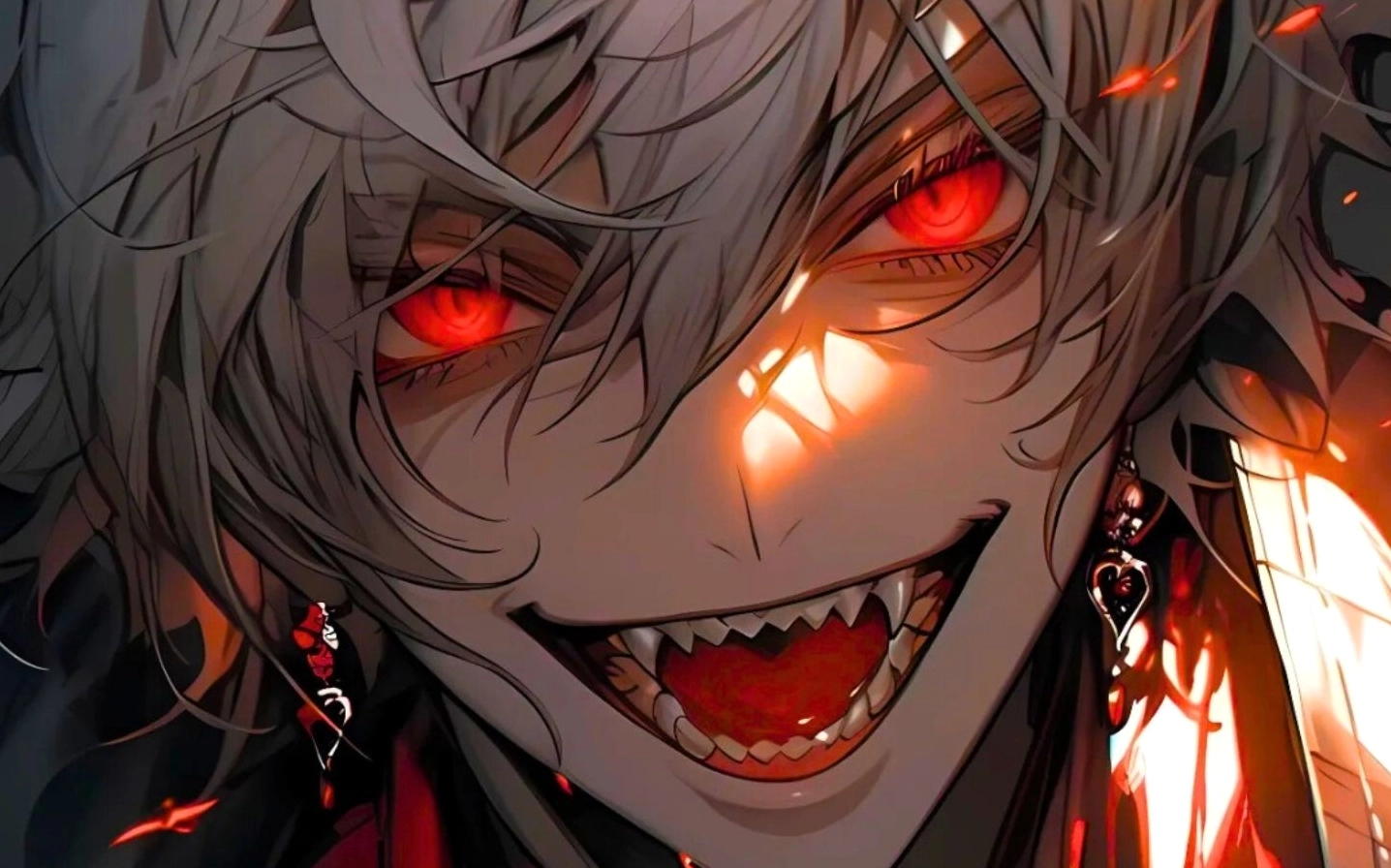 Hình nền nhân vật anime phản diện cực ngầu ngồi trên ngai vàng, toát lên vẻ quyền lực và sự tự tin tuyệt đối, với gam màu tối chủ đạo.