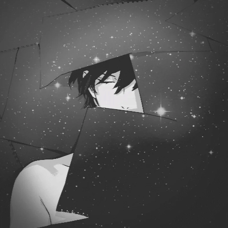 Một anime boy ngầu đứng dưới cơn mưa tầm tã, gương mặt trầm tư và ánh mắt đượm một nỗi buồn sâu thẳm.