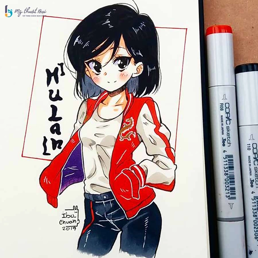 Một bức tranh vẽ anime đẹp cận cảnh khuôn mặt một cô gái với ánh mắt đượm buồn, những lọn tóc bay nhẹ trong gió.