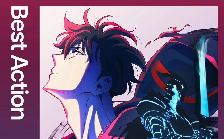 Một nam nhân vật anime trong tư thế chiến đấu đầy uy lực với ánh sáng xanh lam tỏa ra từ vũ khí