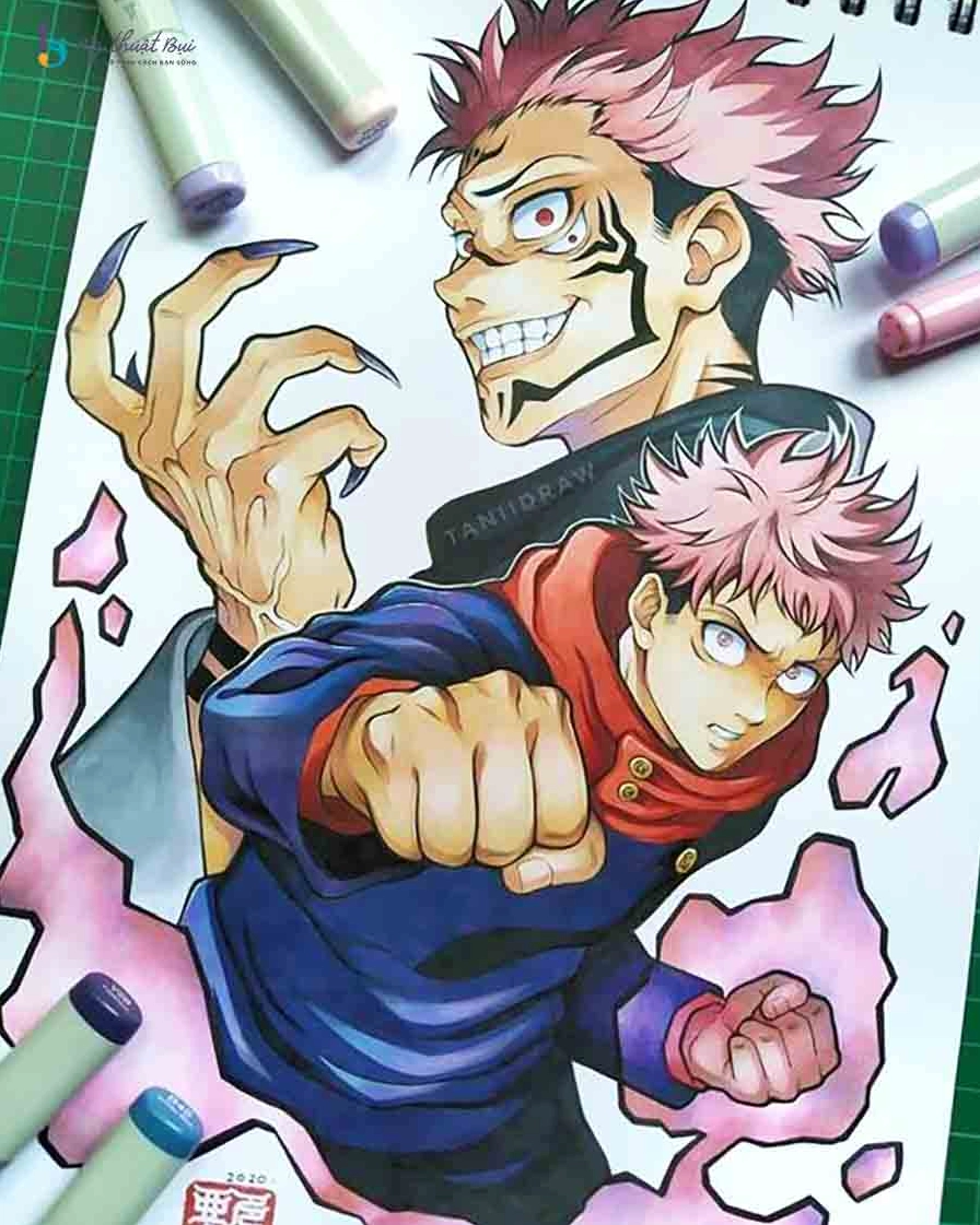 Tranh anime nam với nụ cười nhẹ nhàng và ánh mắt ấm áp, tạo cảm giác gần gũi và thân thiện.