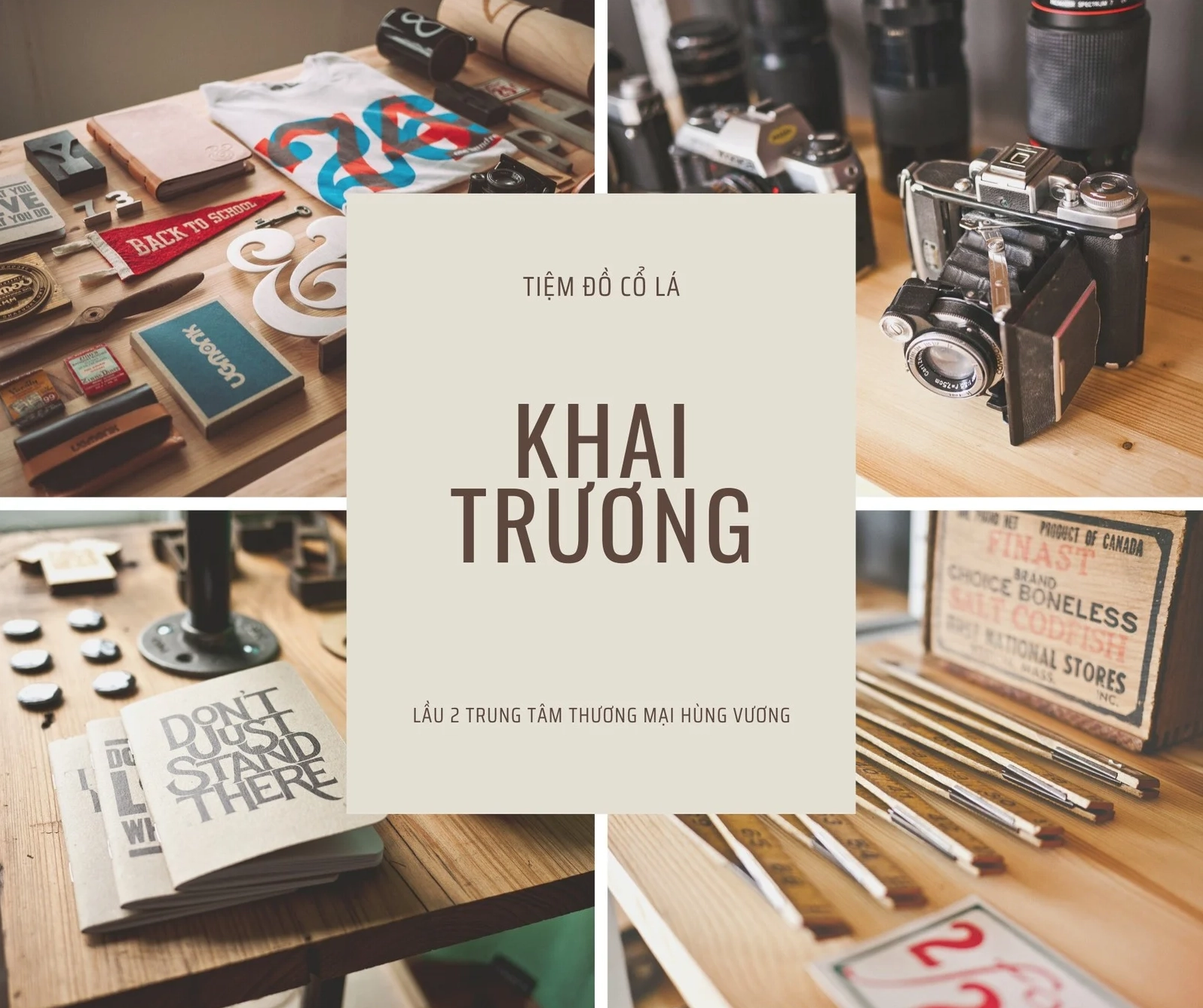 Ảnh ghép bài đăng Facebook theo phong cách cổ điển màu nâu