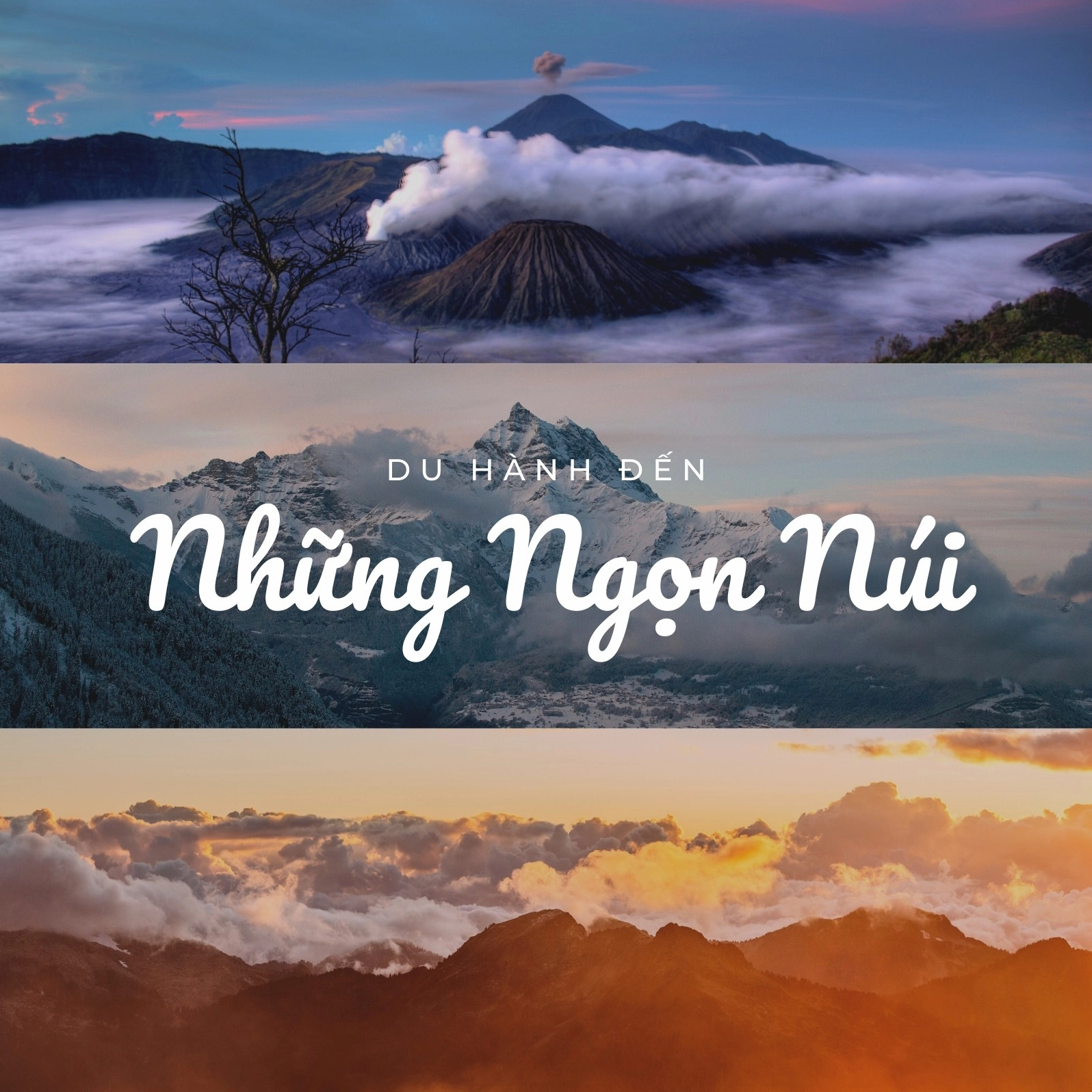 Ảnh ghép núi non theo phong cách ấn tượng cho bài đăng Instagram
