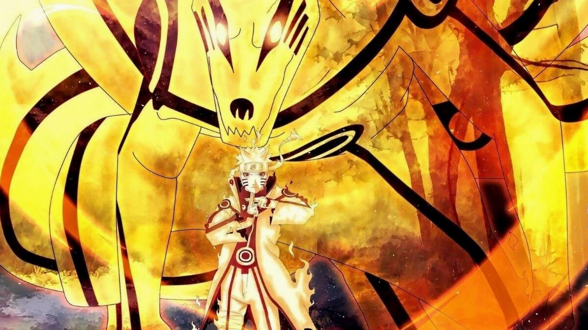 Hình nền anime ngầu dành cho laptop với nhân vật nam trong tư thế sẵn sàng chiến đấu.
