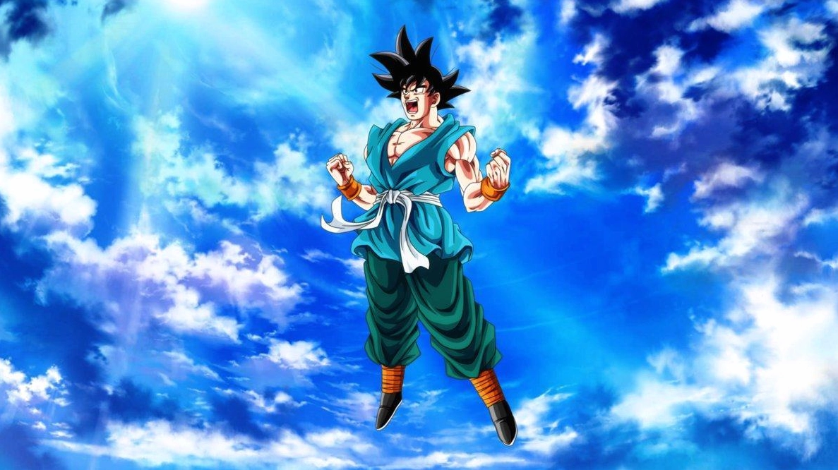 Hình nền Goku 4K chất lượng cao thể hiện chi tiết từng đường nét cơ bắp và biểu cảm.