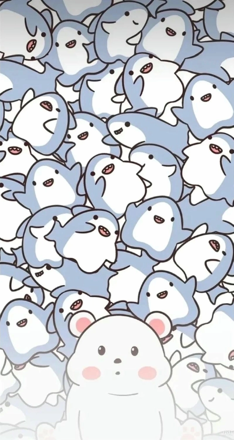Hình nền iPhone độc đáo với chủ đề cá mập cute đang bơi trong không gian