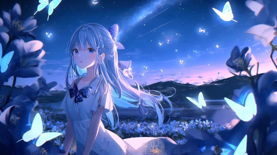 Hình nền máy tính anime cute với nhân vật nữ đang thư giãn trong căn phòng ngập nắng