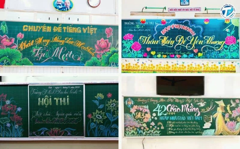 Mẫu trang trí bảng đẹp nhất từ các cuộc thi giáo viên giỏi, thể hiện sự sáng tạo và thẩm mỹ cao