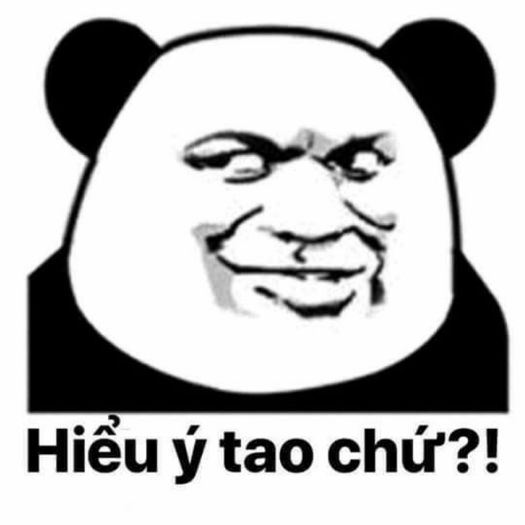 Meme gấu trúc với ánh mắt nham hiểm