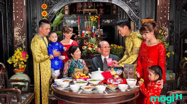 Minh họa mối quan hệ họ hàng bên ngoại với cách gọi dì, dượng, cậu, mợ